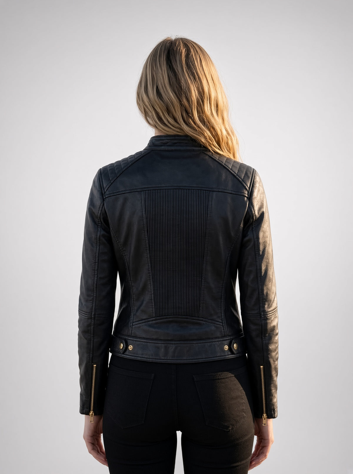 Barbara Wonder Black Leather Jacket For Women