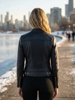 Barbara Wonder Black Leather Jacket For Women