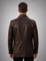 Barnard Slim Fit Brown Leather Jacket For Men