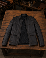 Beckham Classic Black Leather Jacket For Men