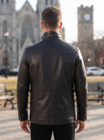 Beckham Classic Black Leather Jacket For Men