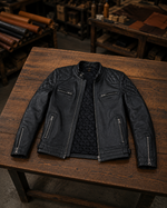 Beckham Distressed Stylish Motor Bike Leather Jacket For Men