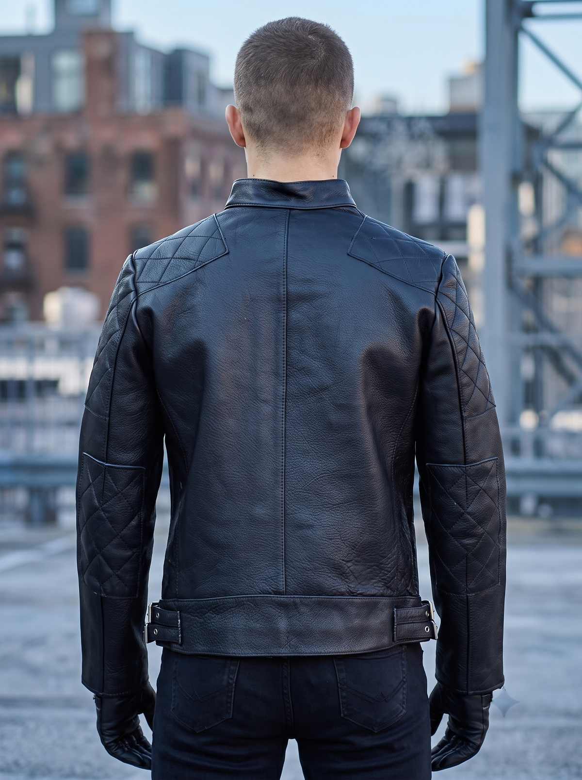 Beckham Distressed Stylish Motor Bike Leather Jacket For Men
