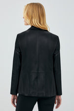 Bella Women Black Leather Coat
