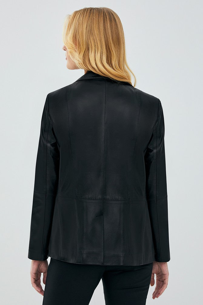 Bella Women Black Leather Coat