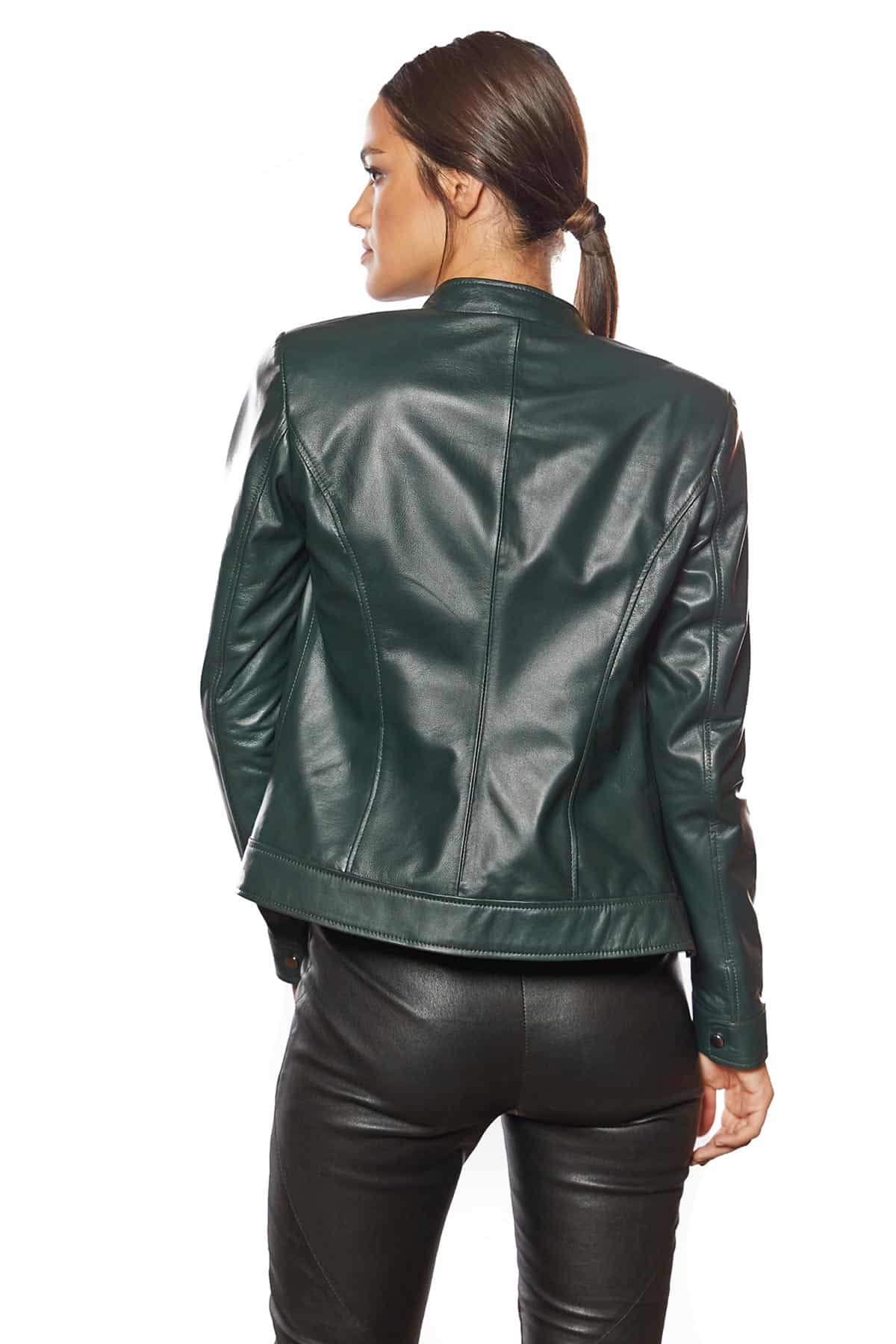 Addison Green Leather Jacket For Women
