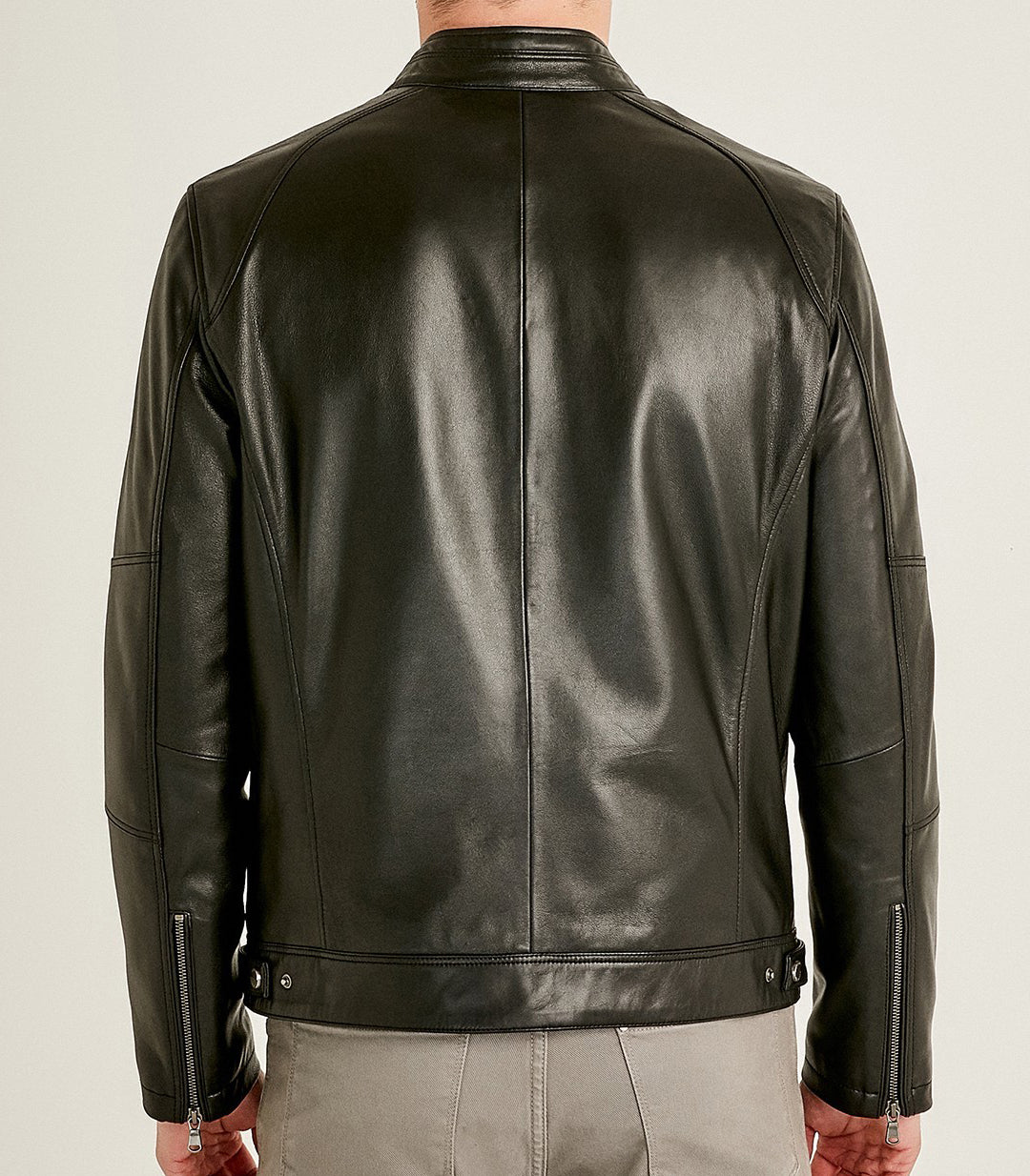 Black Alanzo Men's Leather Jacket