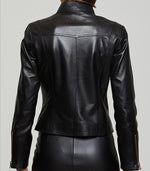 Alexa Black Stylish Leather Jacket For Women