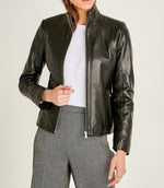Black Grace Leather Jacket For Women
