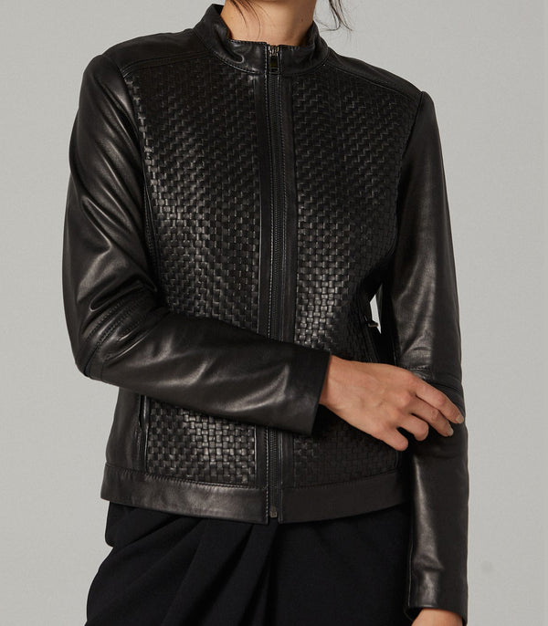 Scarlett Black Leather Jacket For Women