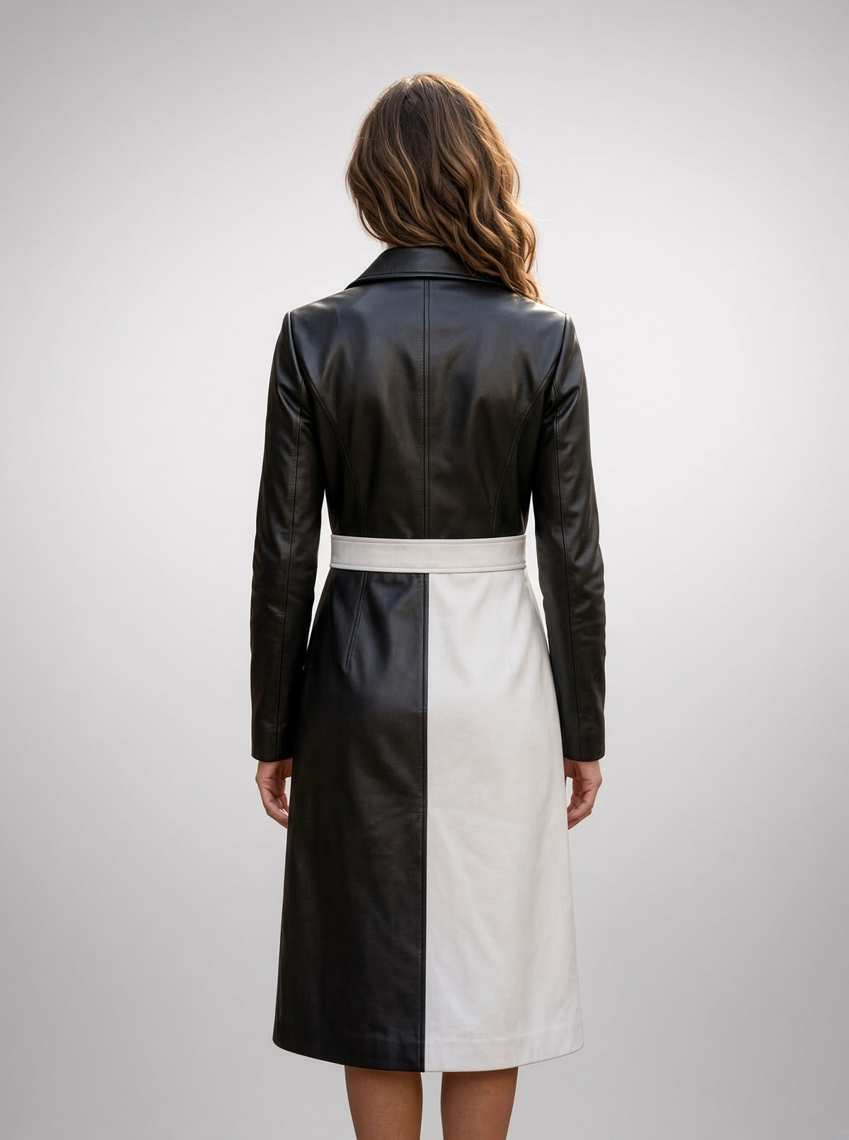Black Long Leather Coat For Women