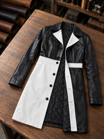 Black Long Leather Coat For Women