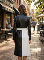 Black Long Leather Coat For Women