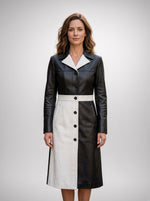 Black Long Leather Coat For Women