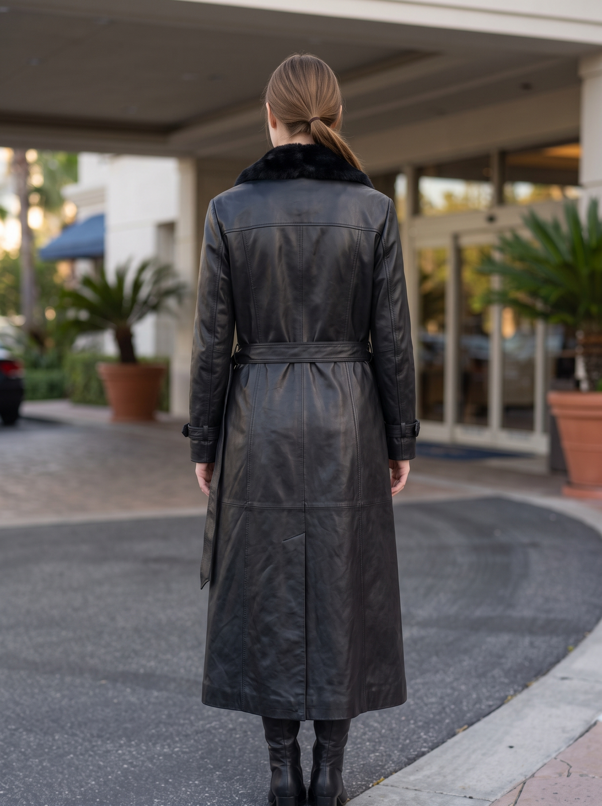 Black Brenda Long Coat For Women