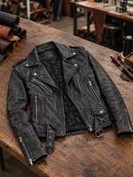 Black New Slimfit Biker Leather Jacket