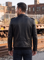 Black New Slimfit Biker Leather Jacket