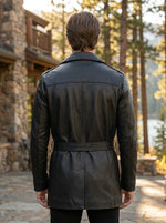 Bonno Men's Leather Coat Black
