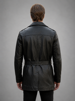 Bonno Men's Leather Coat Black