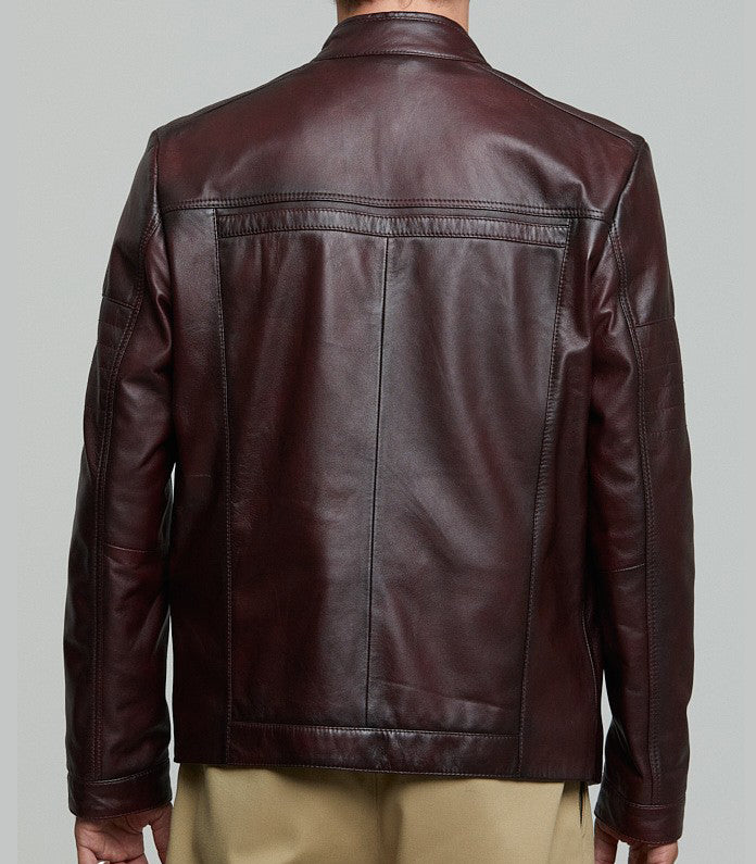Bordeaux George Dark Brown Men's Leather Jacket
