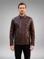 Bordeaux George Dark Brown Men's Leather Jacket