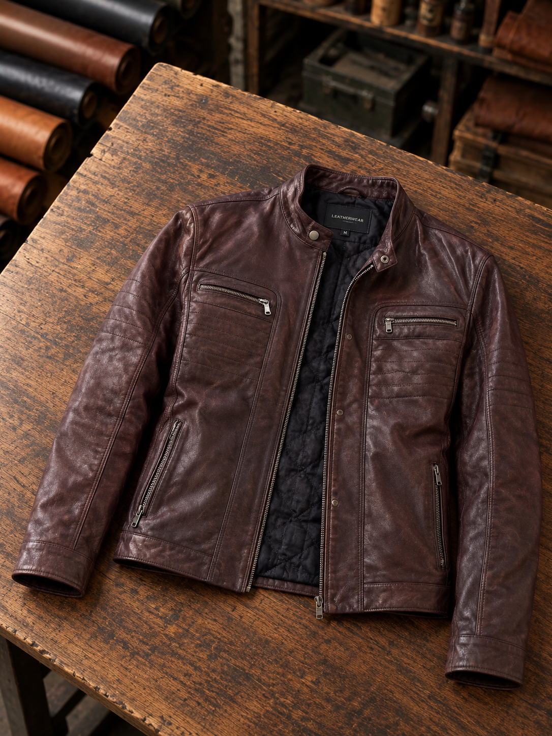 Bordeaux George Dark Brown Men's Leather Jacket