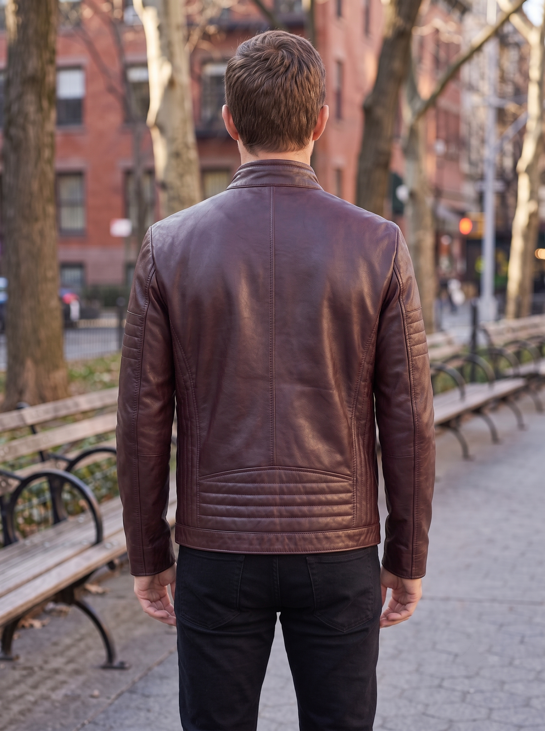 Bordeaux George Dark Brown Men's Leather Jacket