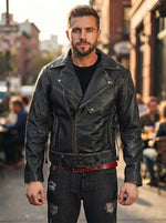 Brando Black Leather Jacket For Men