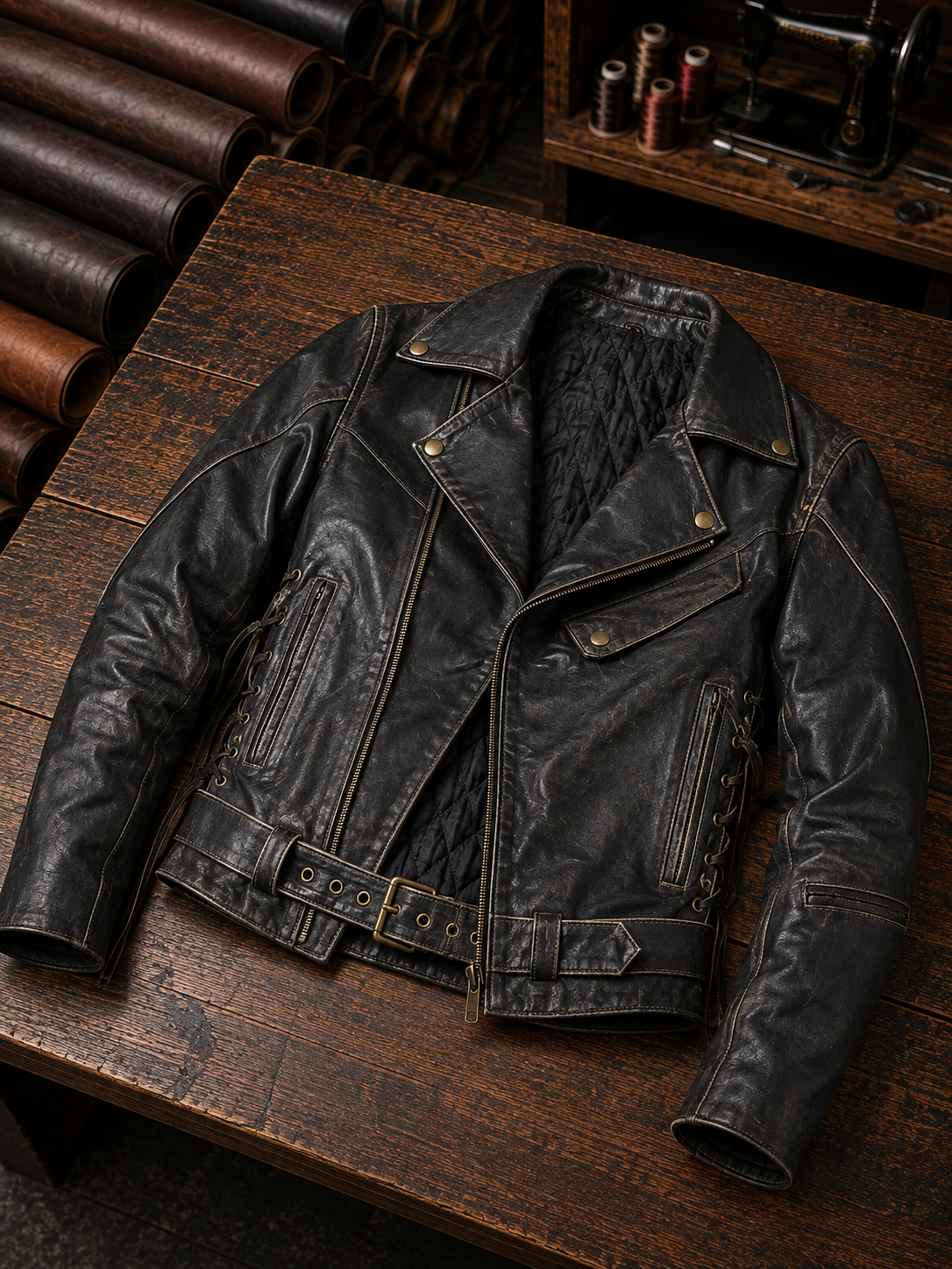 Brando Black Leather Jacket For Men