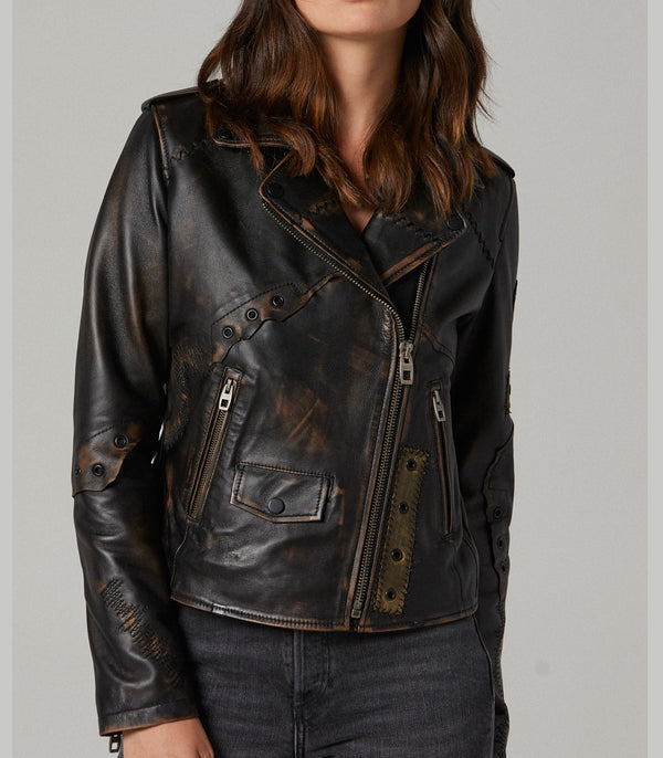 Bronze Icon Leather Jacket For Women