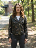 Bronze Icon Leather Jacket For Women