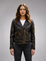 Bronze Icon Leather Jacket For Women