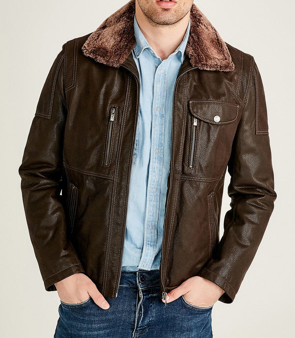 Brown Angelo Men's Leather Jacket