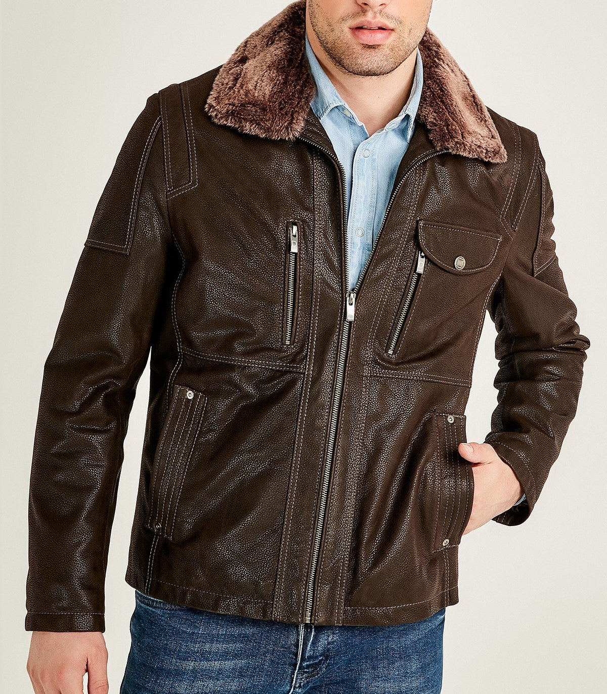 Brown Angelo Men's Leather Jacket
