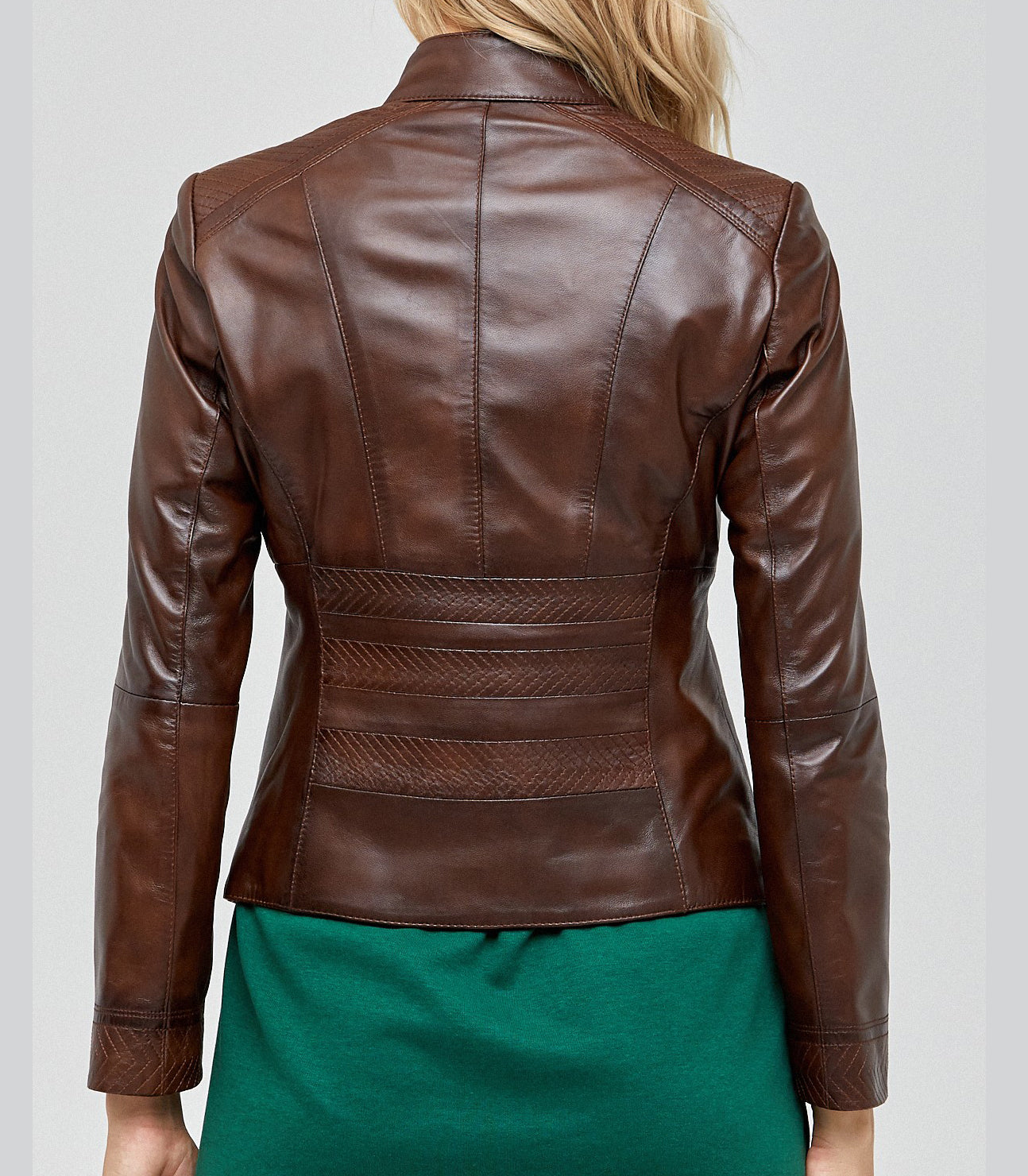 Lily Brown Stylish Leather jacket For Women