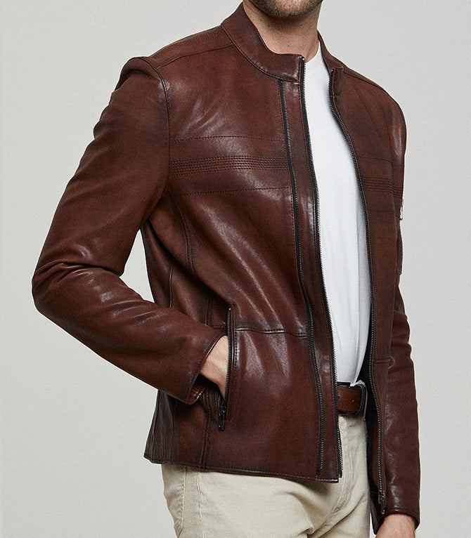 Harden Men's Brown Leather Jacket