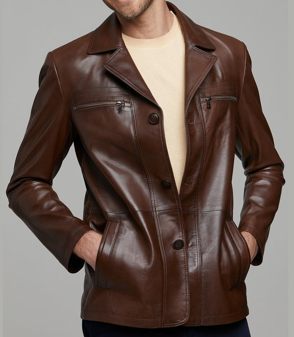 Jeremy Brown Leather Jacket For Men