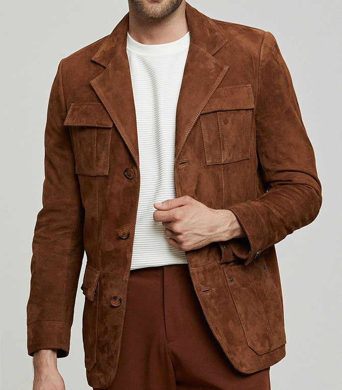 Kevin Suede Brown Jacket For Men
