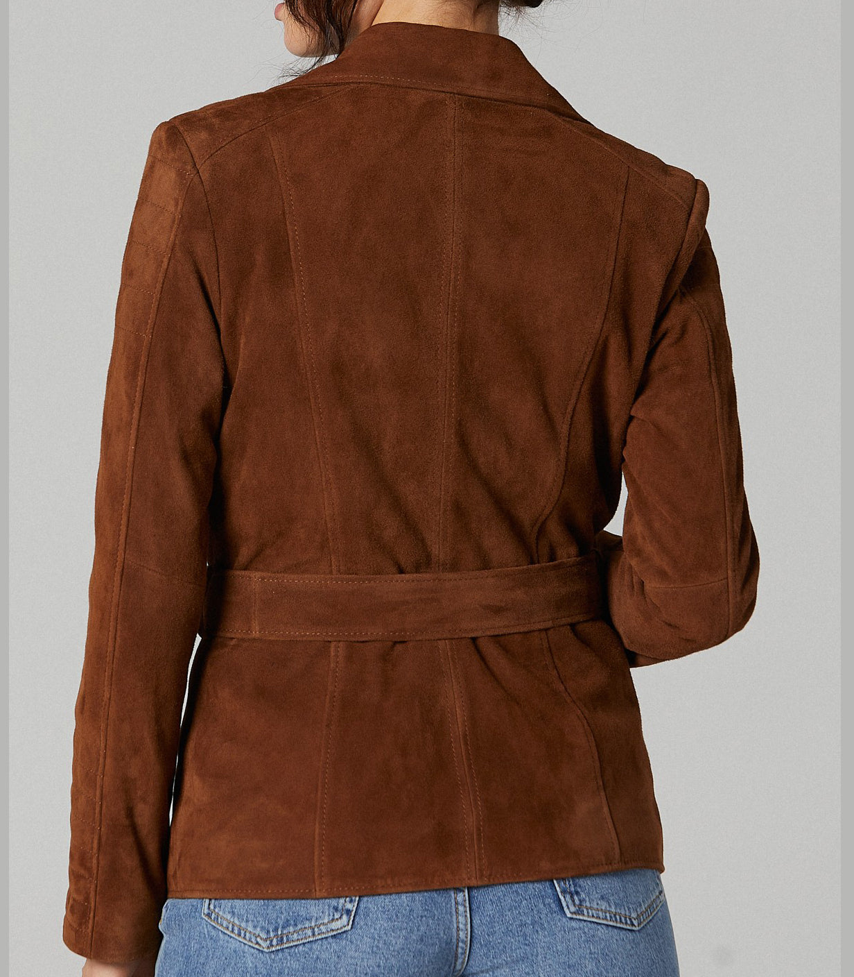 Brown Suede Mayfair Leather Jacket For Women