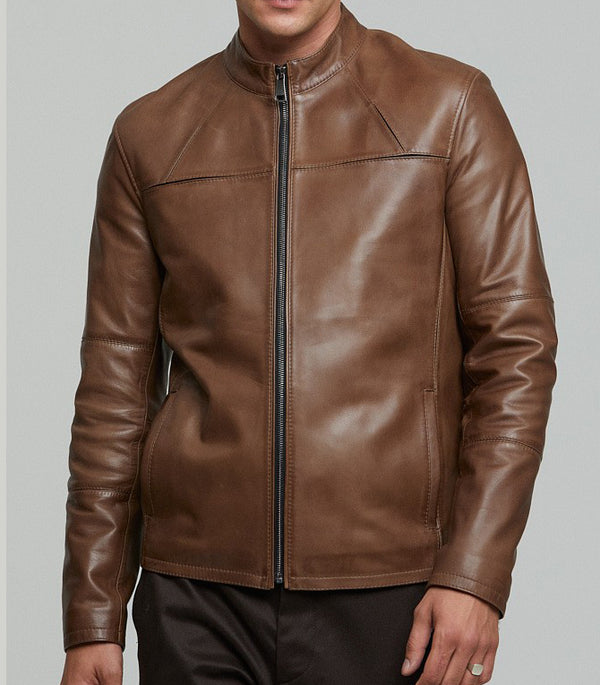 NeyMar  light Brown stylish Leather Jacket For Men