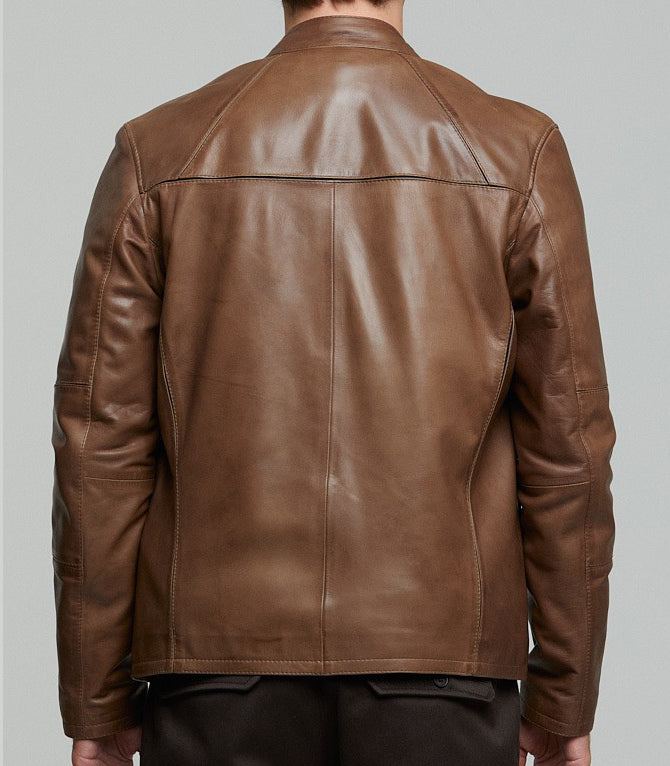 NeyMar  light Brown stylish Leather Jacket For Men