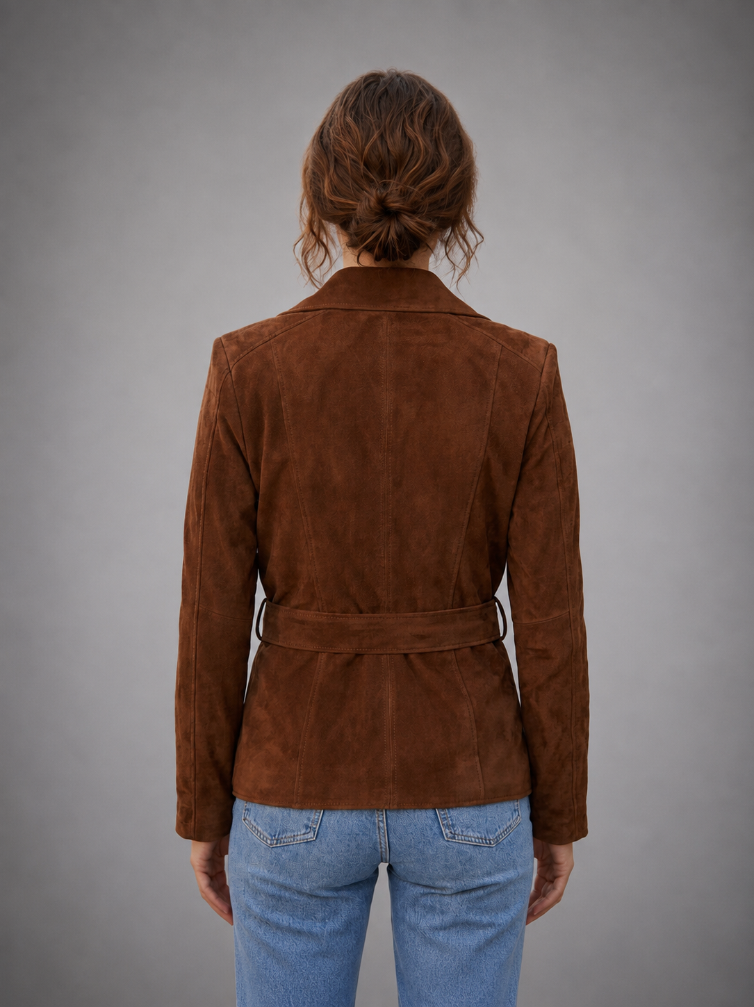 Brown Suede Mayfair Leather Jacket For Women