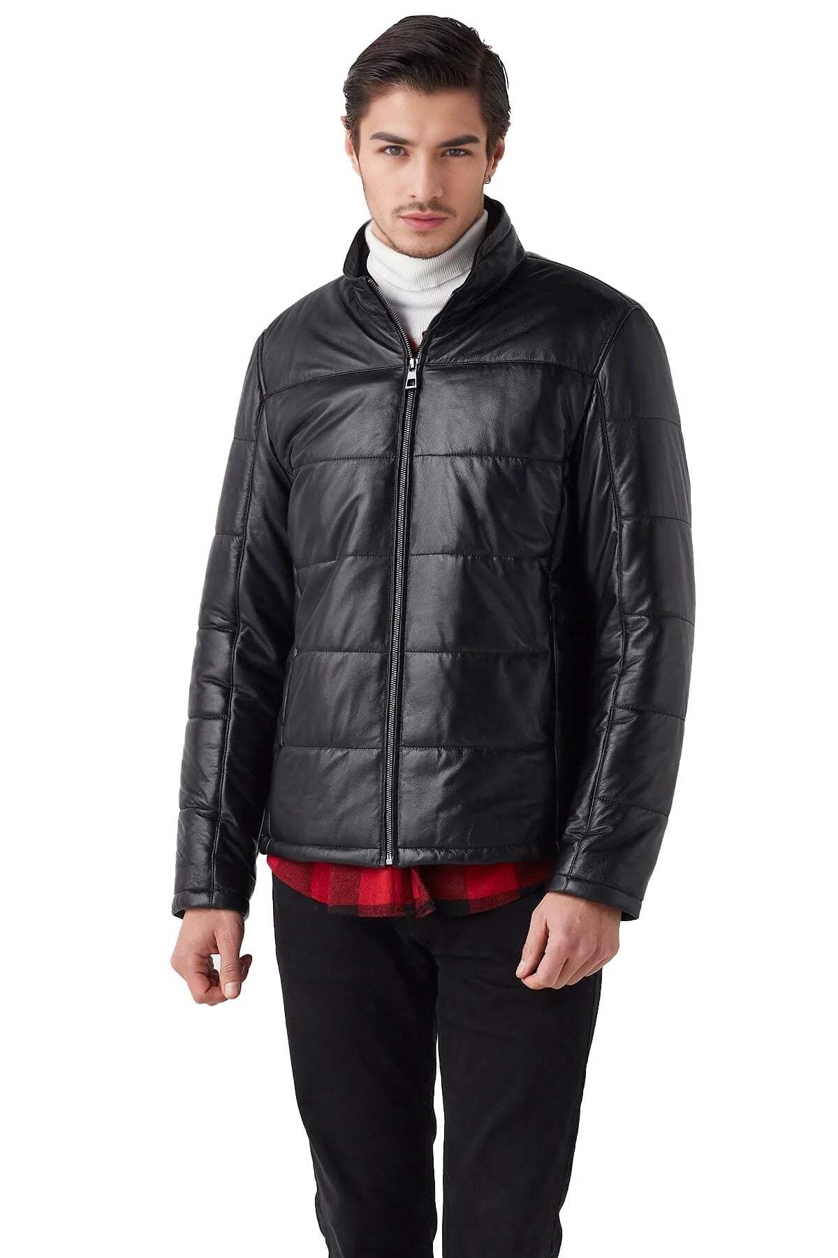 Woods Black Stylish Leather Jacket For Men