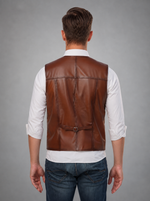 Calvin Brown Vest Jacket For Men