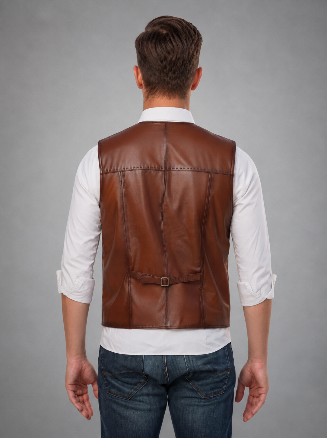 Calvin Brown Vest Jacket For Men
