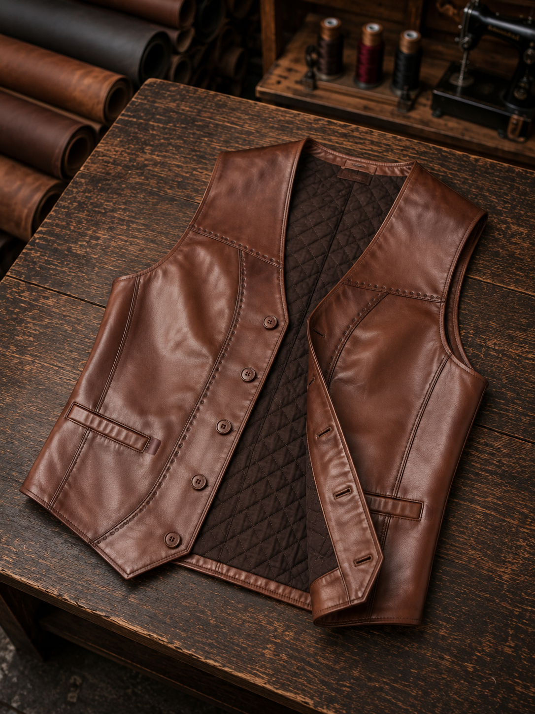 Calvin Brown Vest Jacket For Men