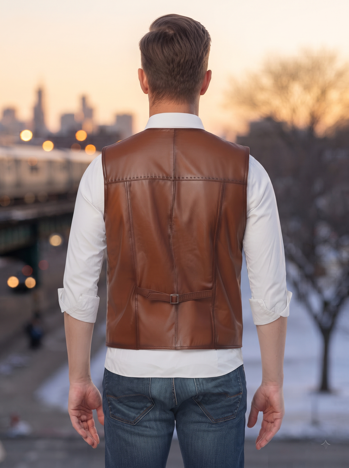 Calvin Brown Vest Jacket For Men