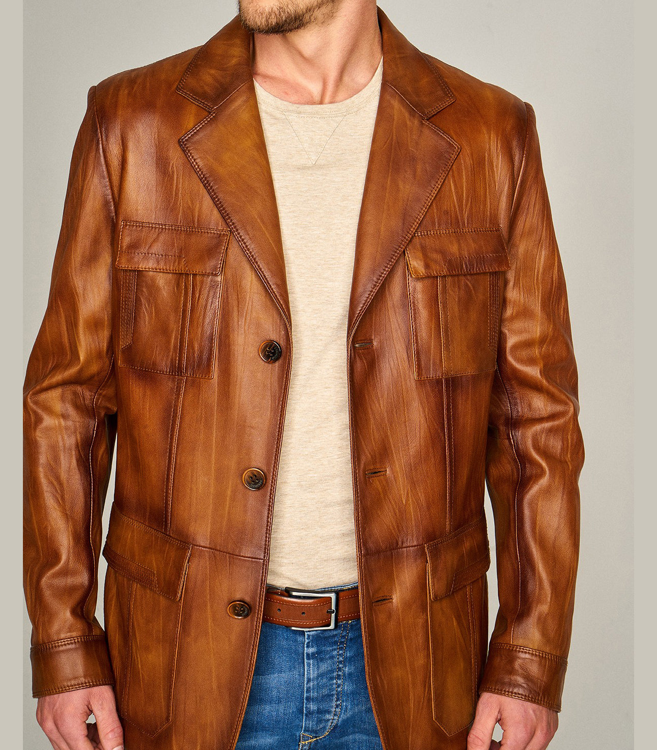 Camel Kevin Brown Coat For Men