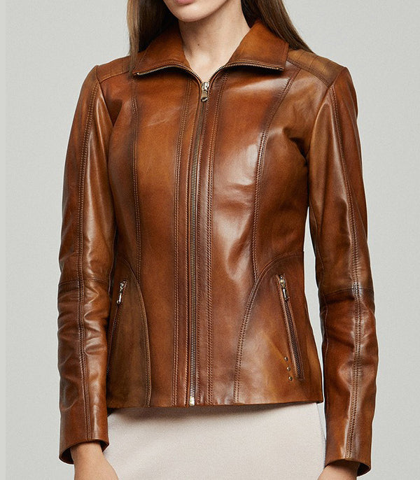 Elizabeth Brown Stylish Leather jacket For Women