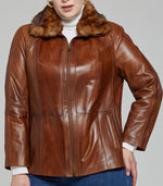 Camel Samantha Women Leather Jacket